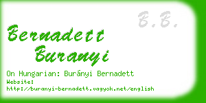 bernadett buranyi business card